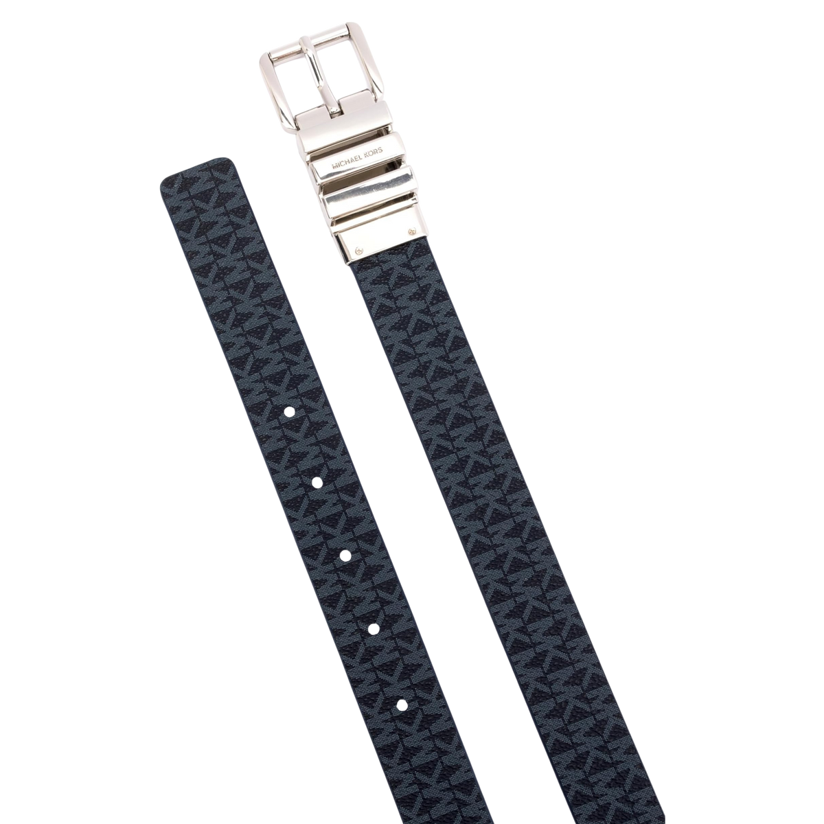 Michael Kors Women 1.5 Inch Leather Reversible Belt - Black Silver