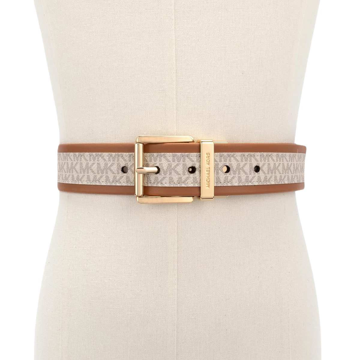 Michael Kors Women 1.5 Inch Reversible Logo Belt - Vanilla