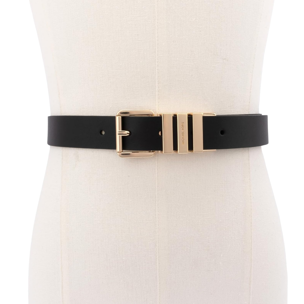 Michael Kors Women 1 Inch Reversible Leather Belt - Black Gold