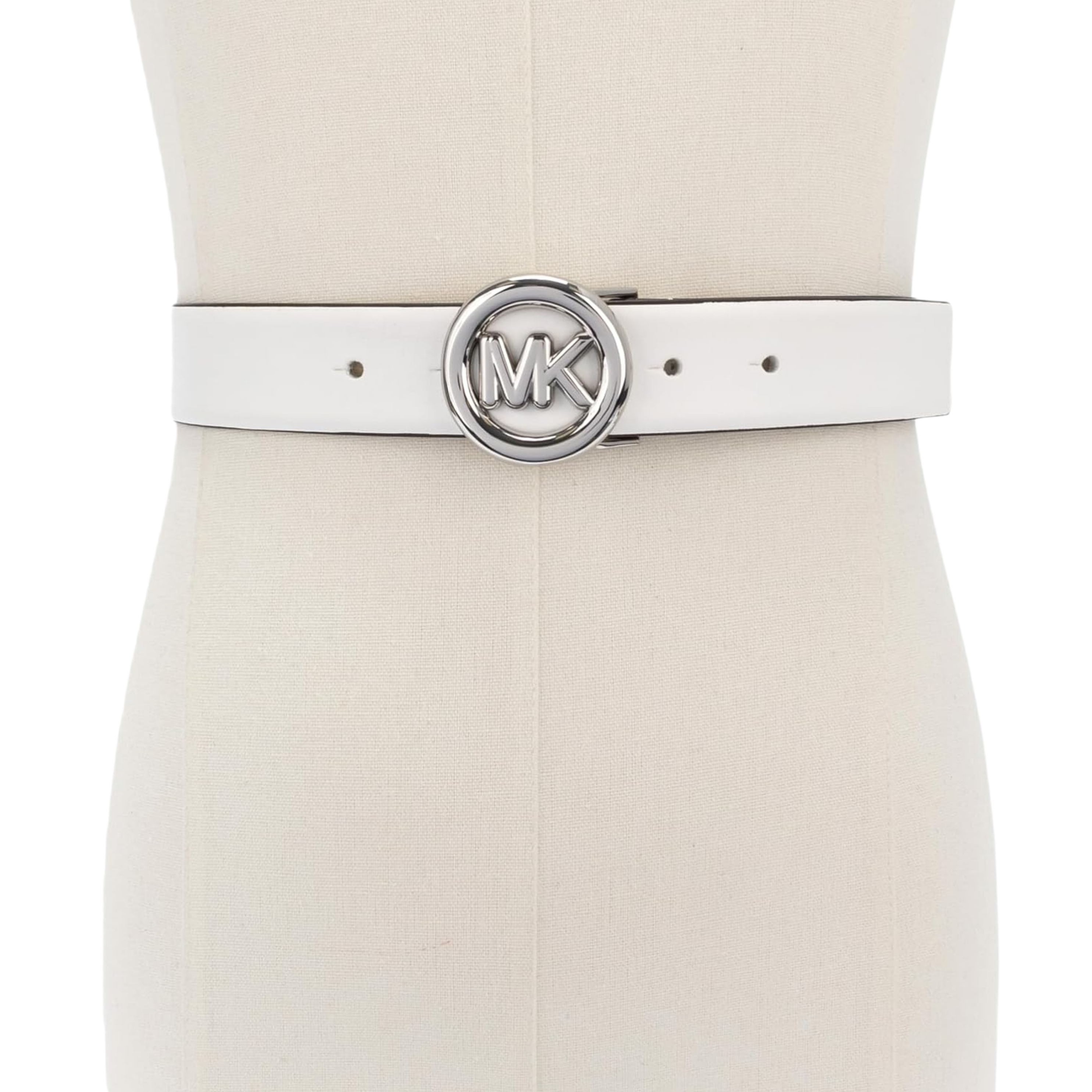 Michael Kors Women Non Reversible Leather Belt - Optic White