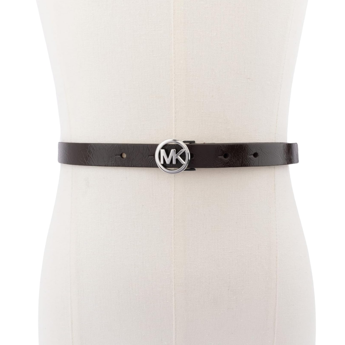 Michael Kors Women .75 Inch Logo Skinny Belt - Chocolate