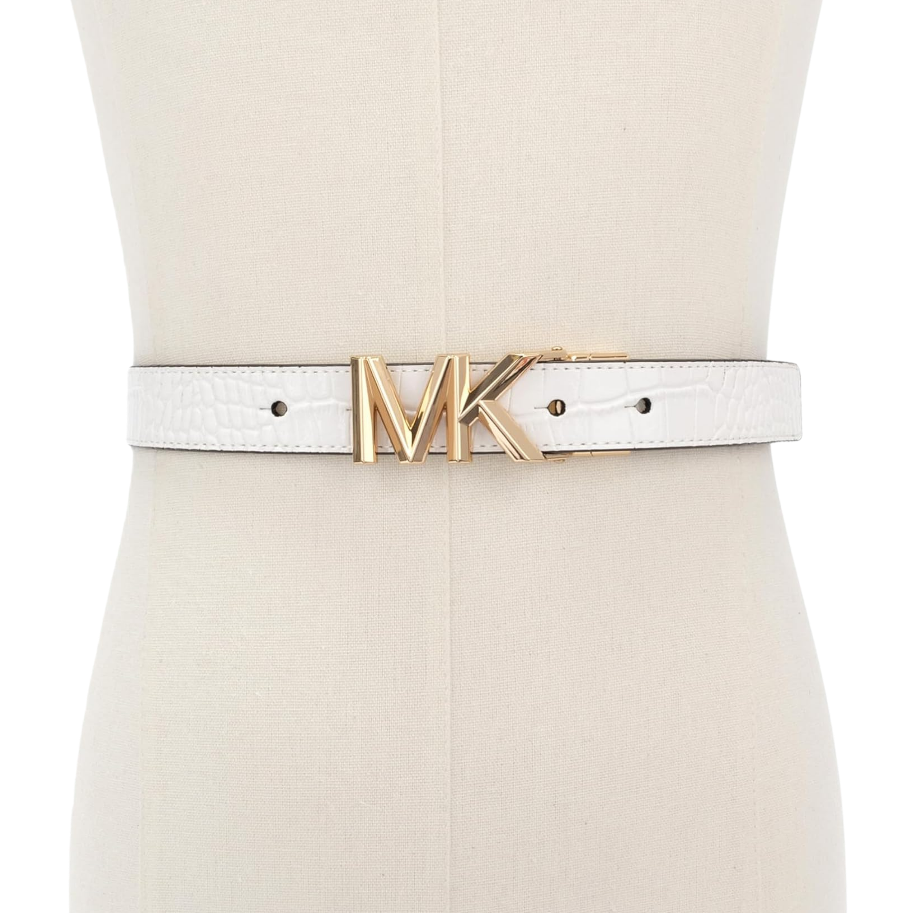 Michael Kors Women 1.1 Inch Logo Reversible Belt - Optic White