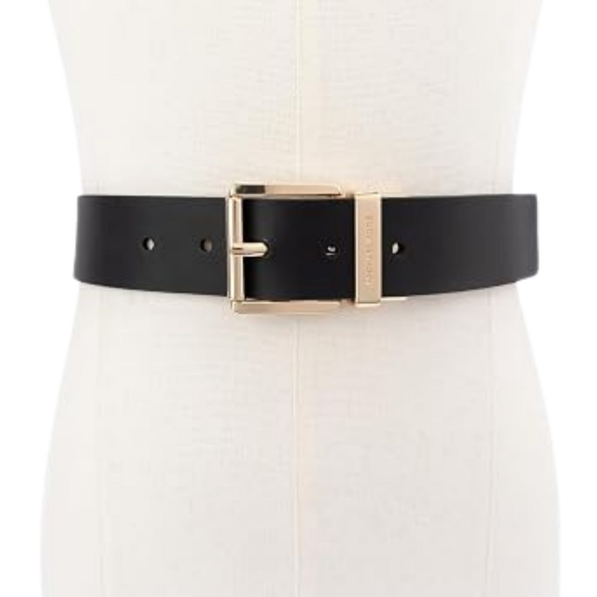 Michael Kors Women 1.5 Inch Leather Reversible Belt - Black Gold
