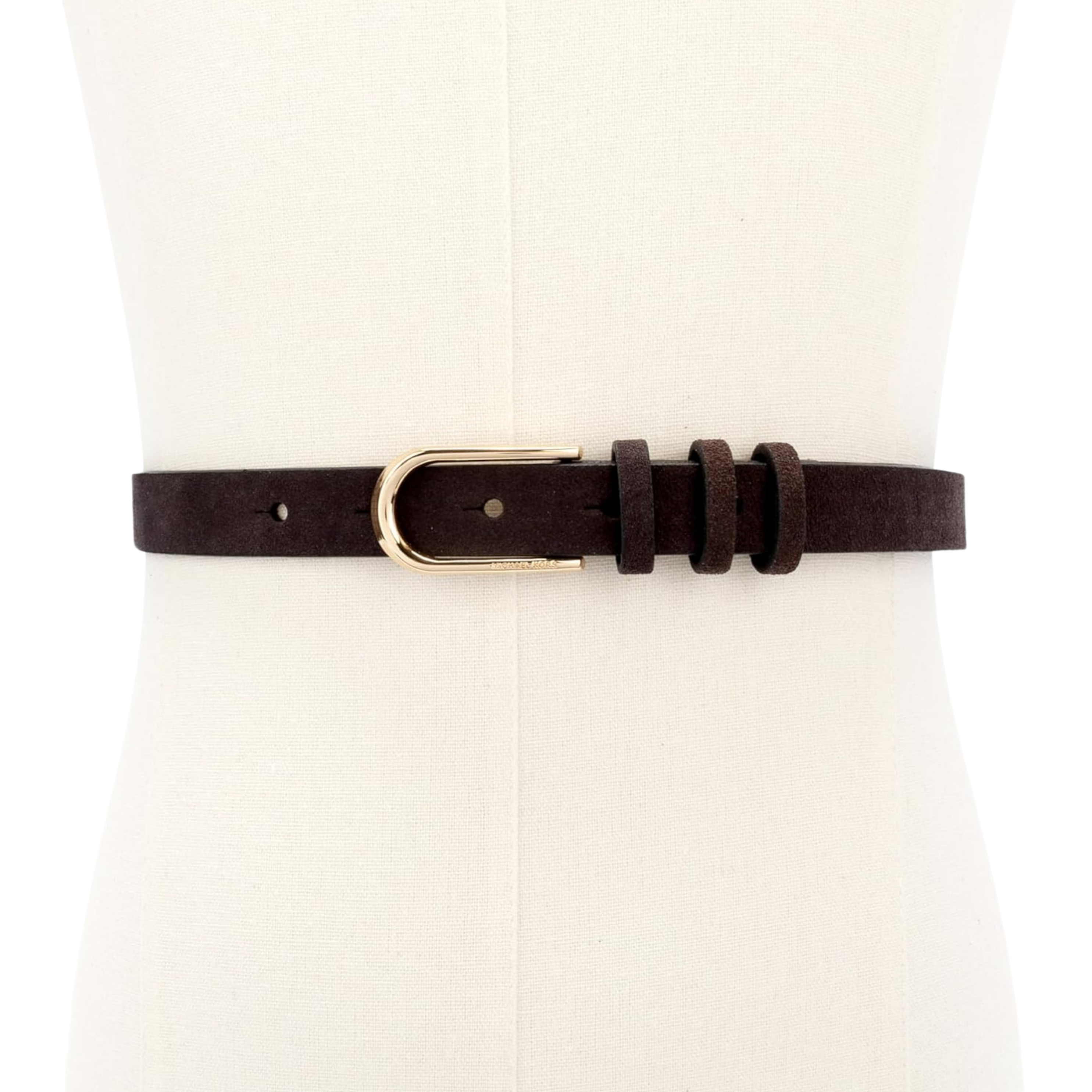 Michael Kors Women 20mm Non Reversible Leather Suede Belt - Chocolate