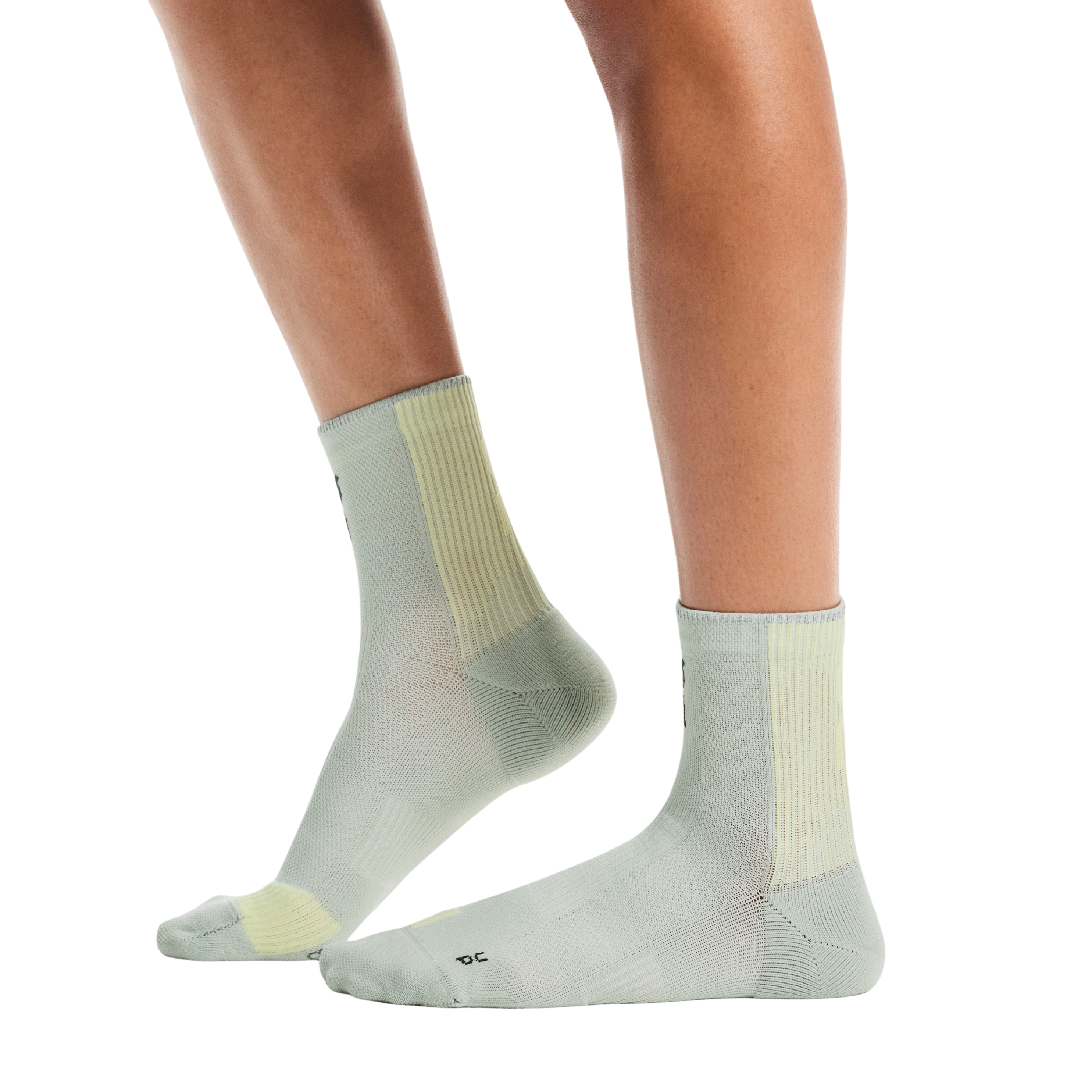 On Performance Run Sock Mid - Tin Lemonade
