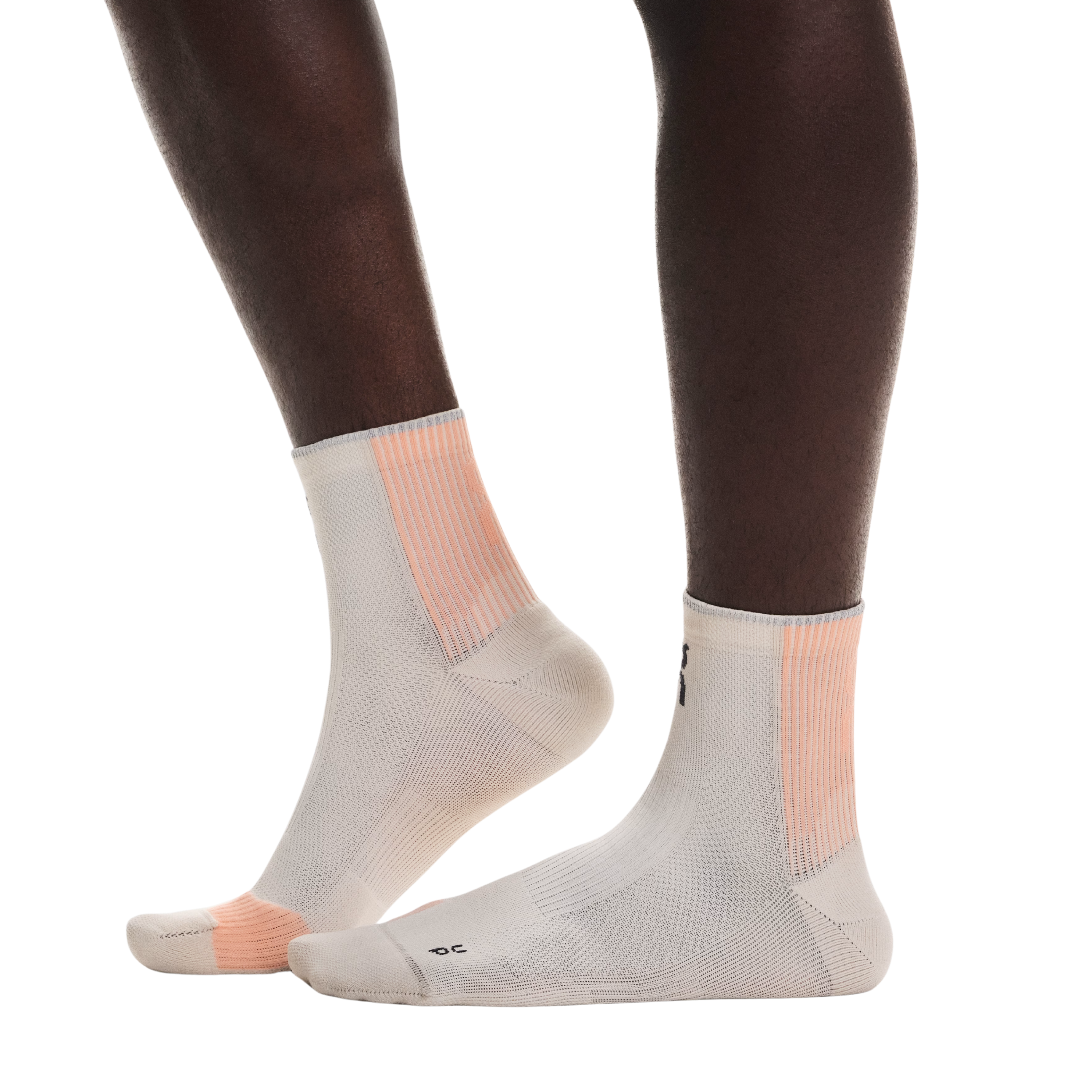 On Performance Run Sock Mid - Pearl Sunstone