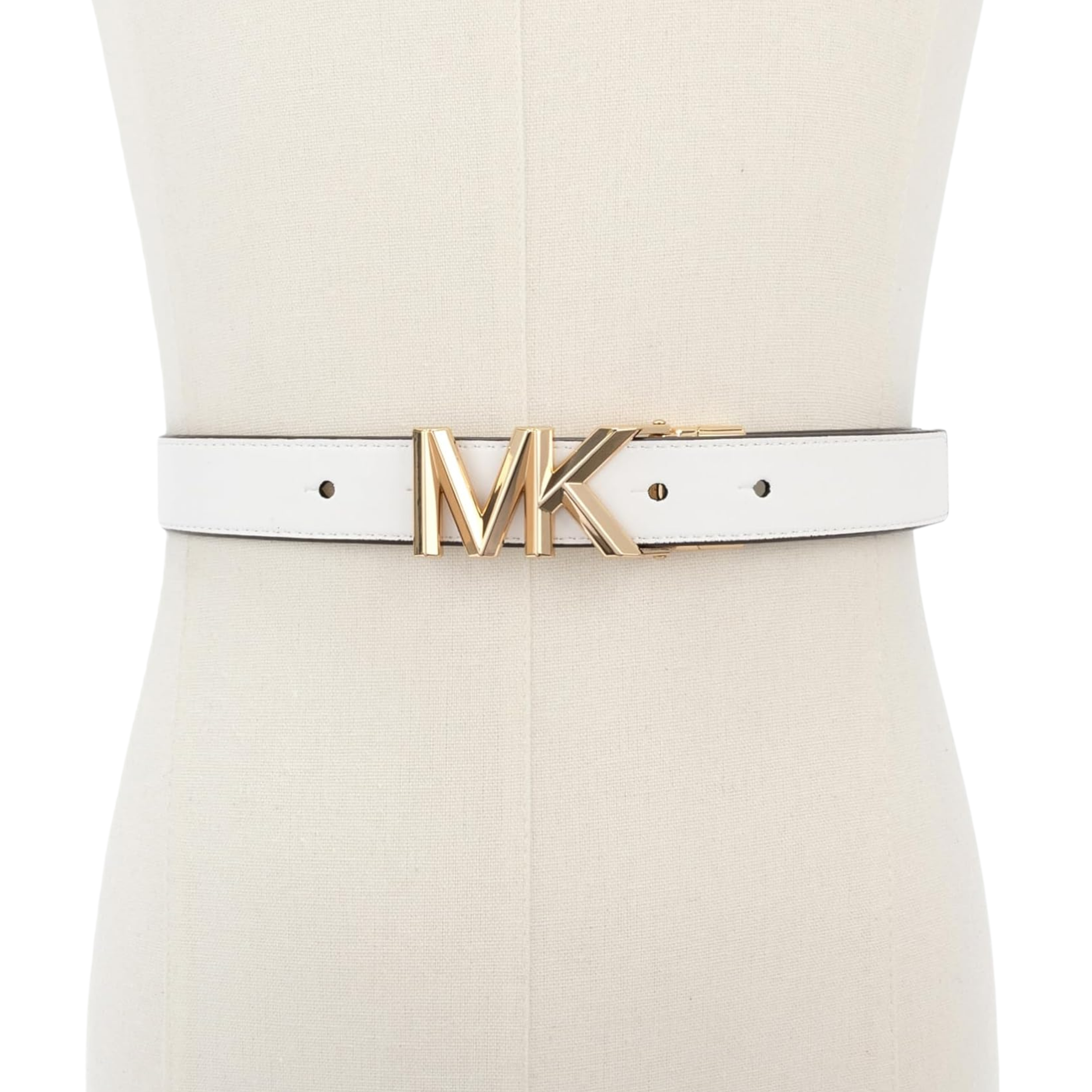 Michael Kors Women 1.1 Inch Logo Reversible Belt - Optic White