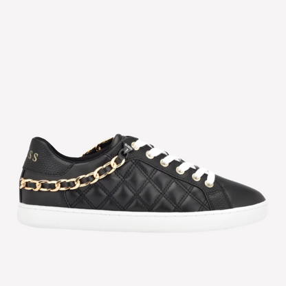 Guess Women Reney Chain Quilted Sneakers - Black