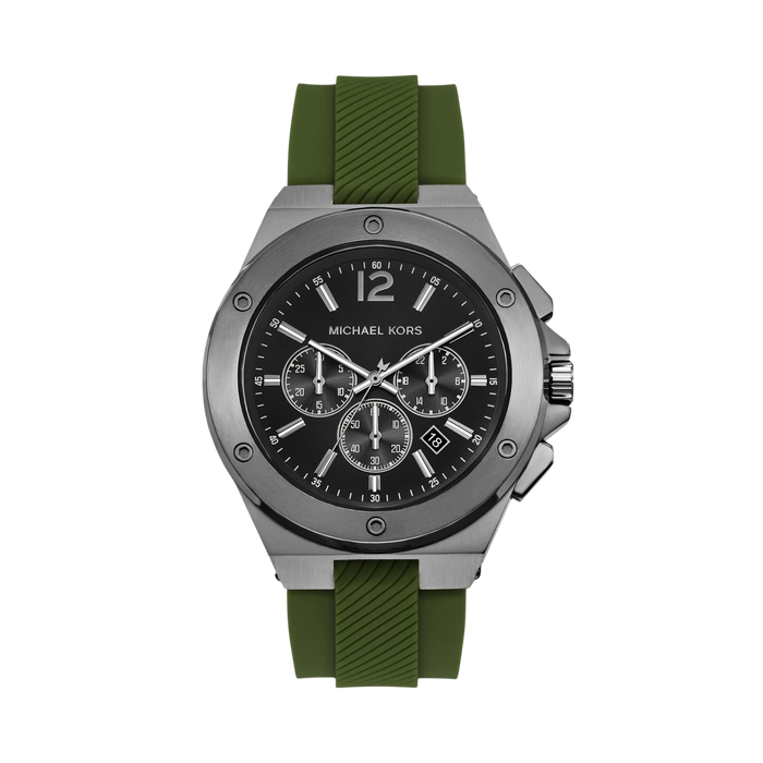 Michael Kors Men Oversized Lennox Gunmetal Tone and Silicone Watch - Gunmetal