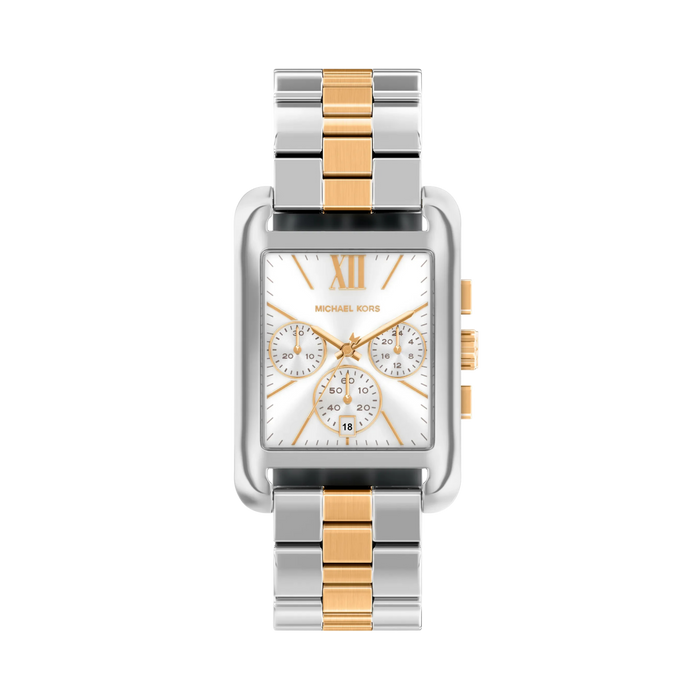 Michael Kors Women Oversized Monroe Two Tone Watch - Silver Gold