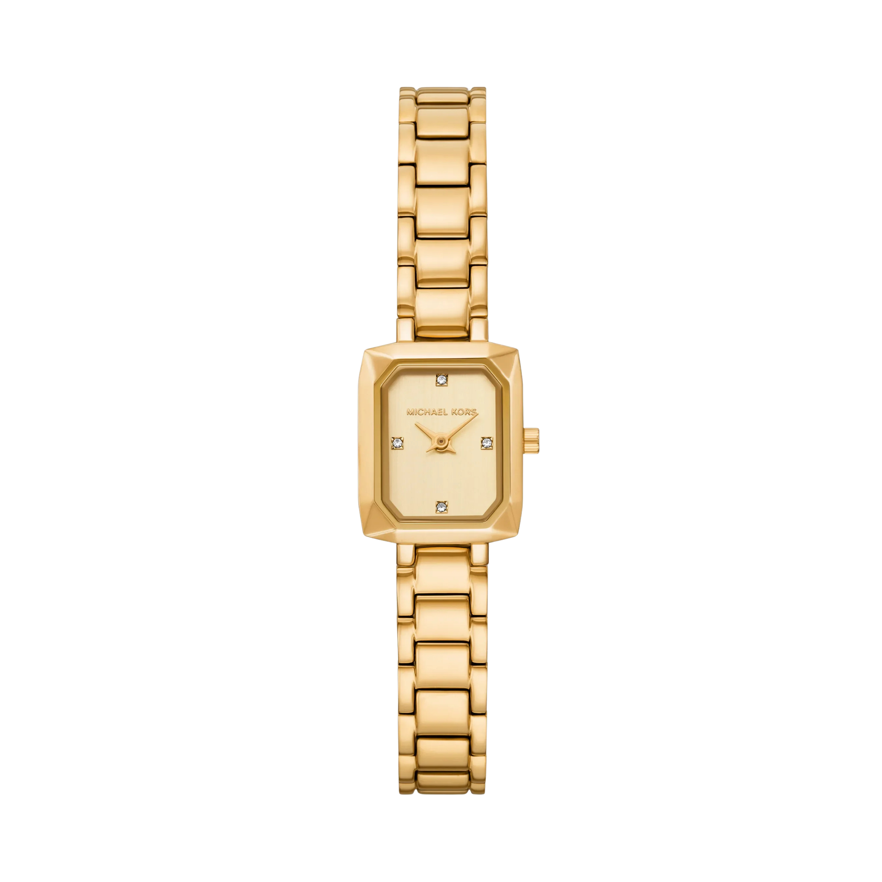Michael Kors Women Micro Alane Pave Gold Tone Watch - Gold