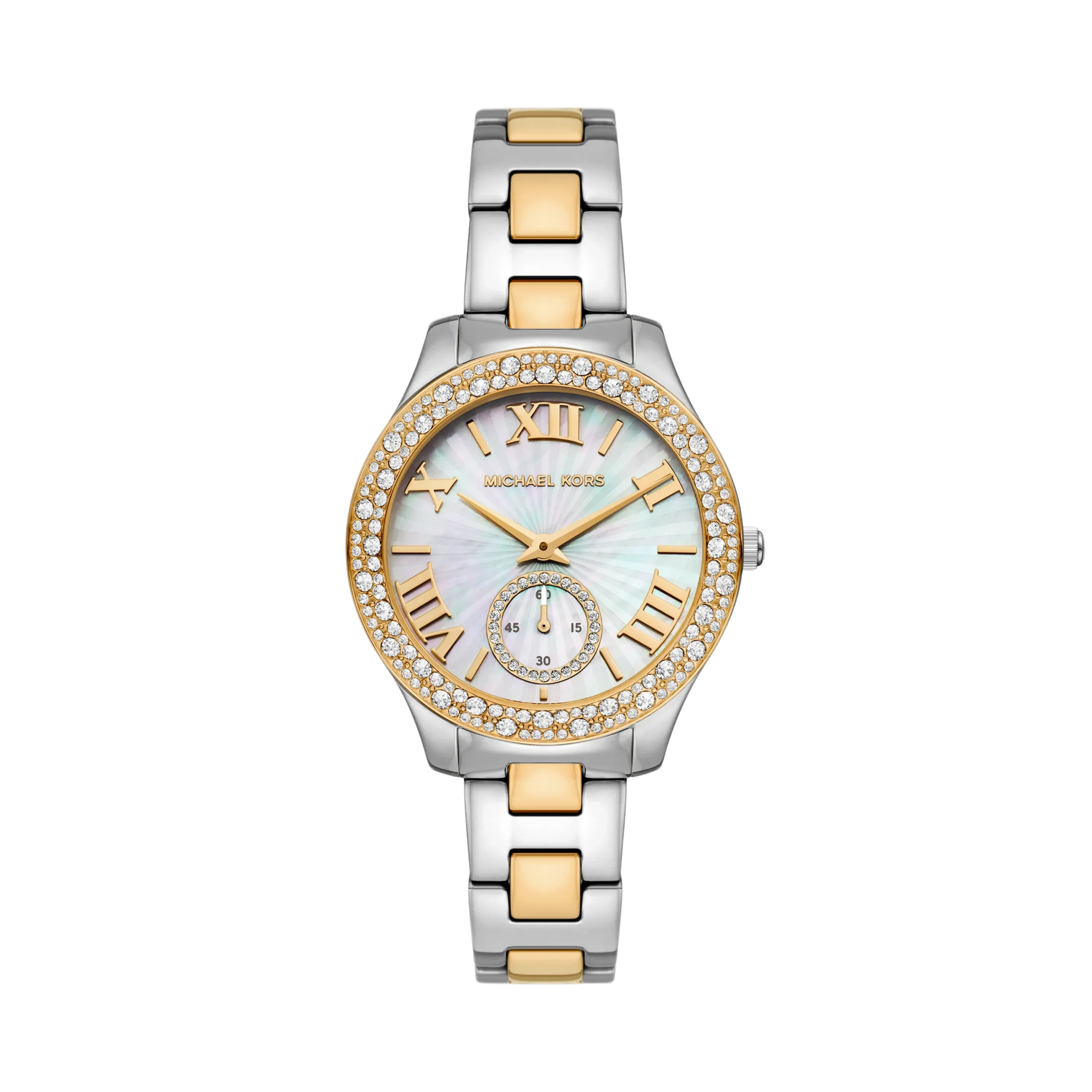 Michael Kors Women Liliane Pave Two Tone Watch - Silver Gold