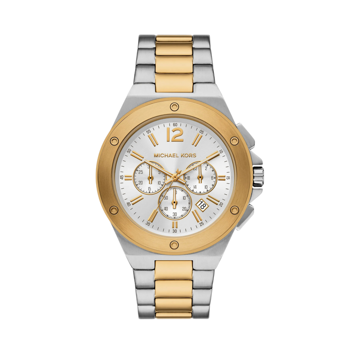 Michael Kors Men Oversized Lennox Two Tone Watch - Silver Gold