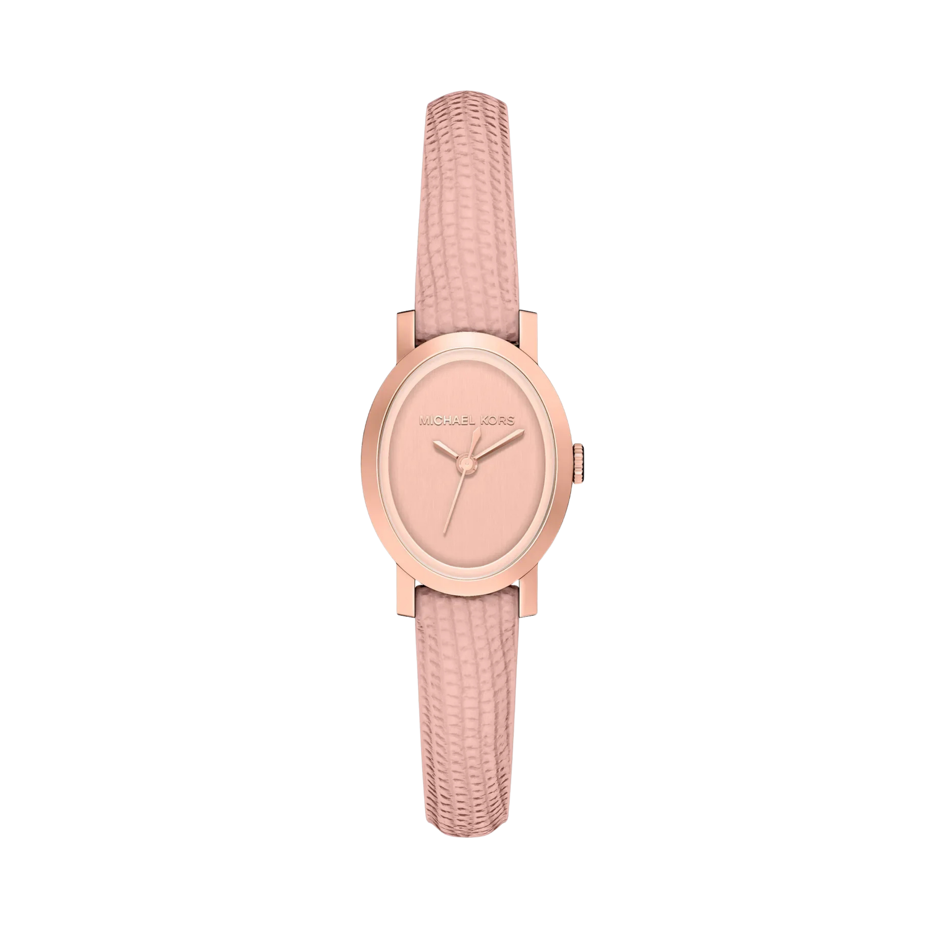 Michael Kors Women Petite Maude Rose Gold Tone and Lizard Embossed Leather Watch - Primrose