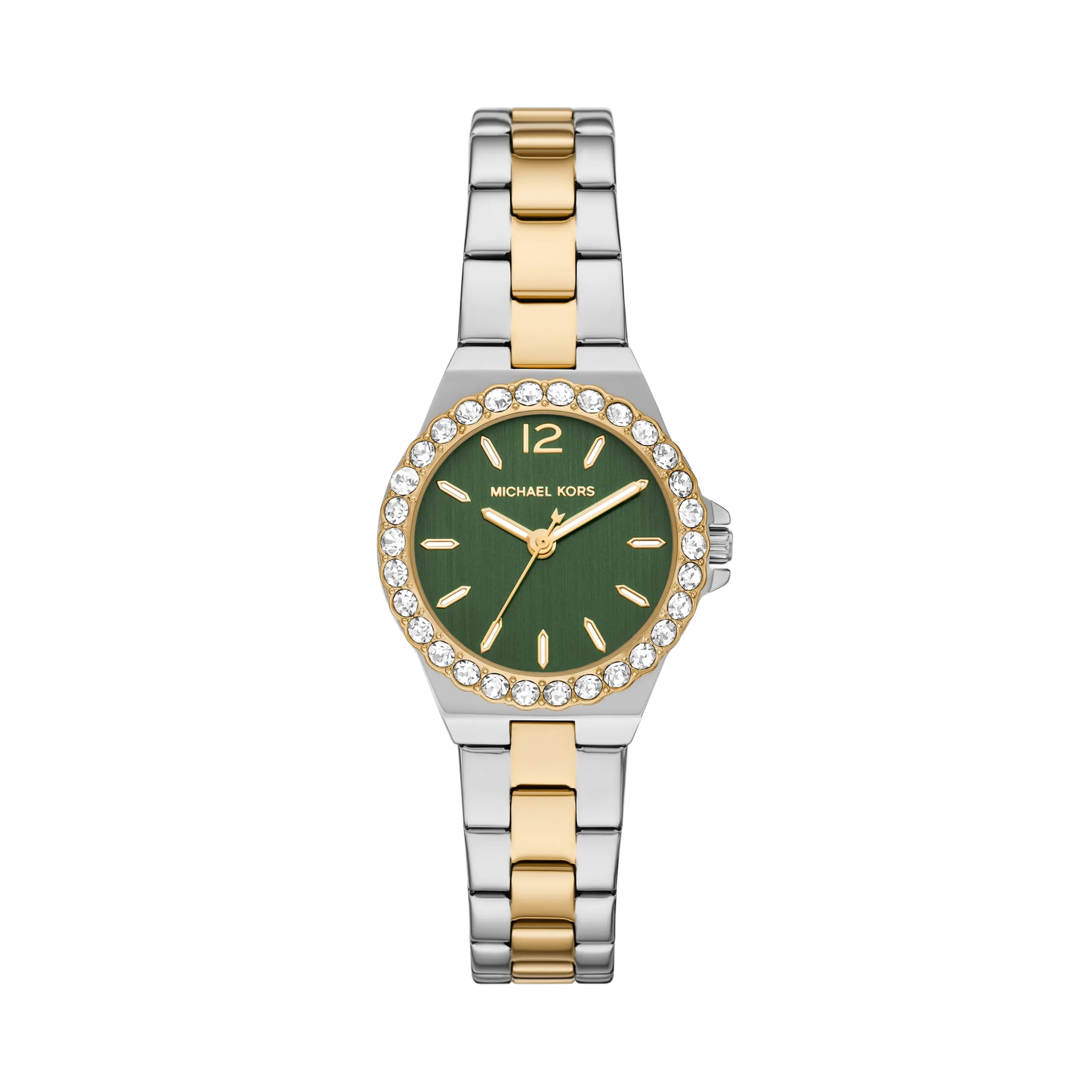 Michael Kors Women Mini Lennox Pave Two Tone Watch - Silver Gold