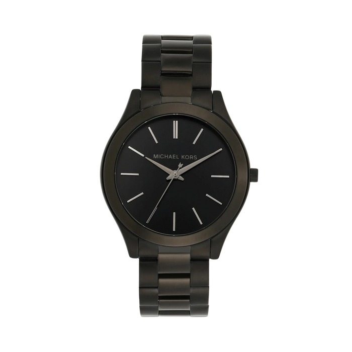 Michael Kors Women Oversized Slim Runway Black Tone Watch - Black