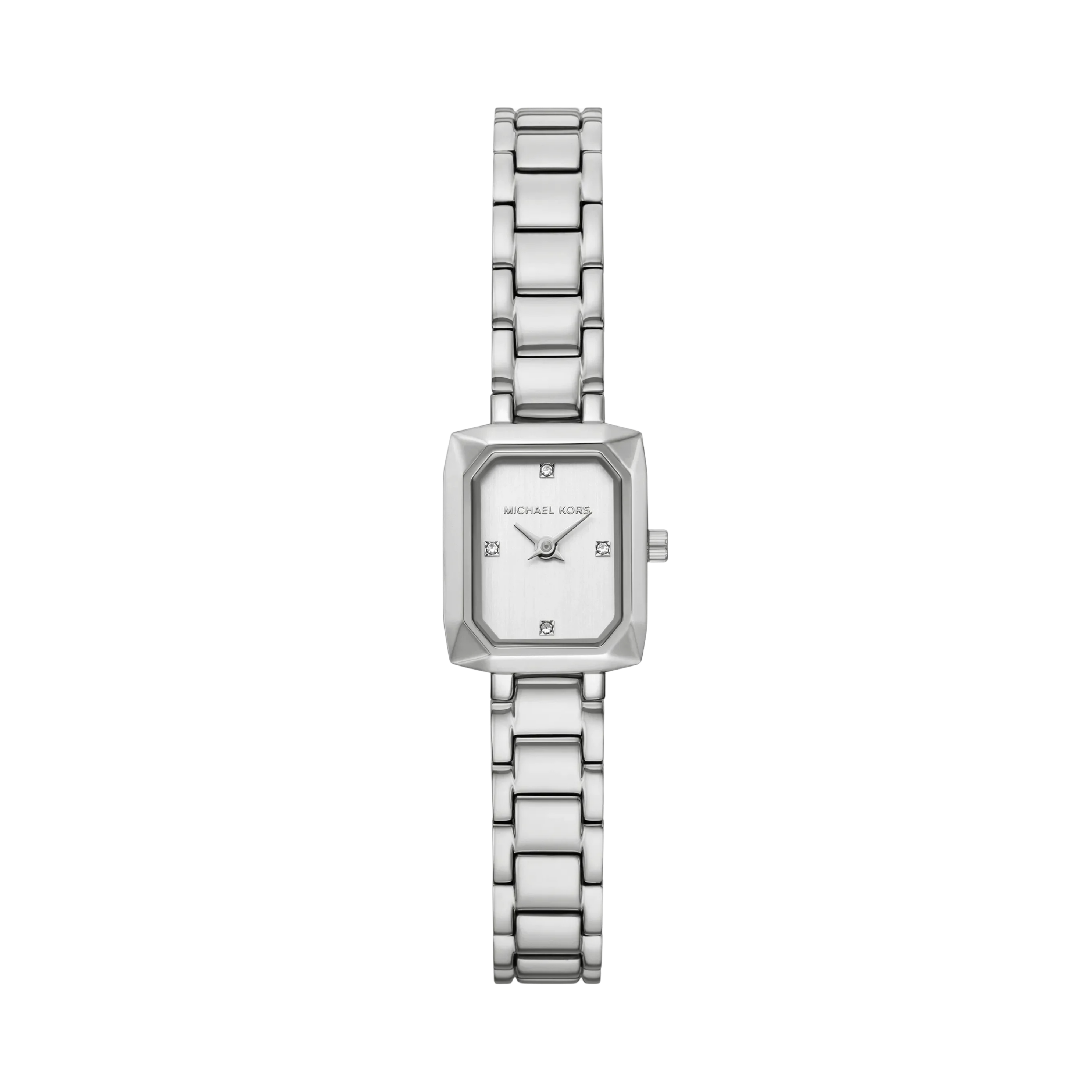 Michael Kors Women Micro Alane Silver Tone Pave Watch - Silver