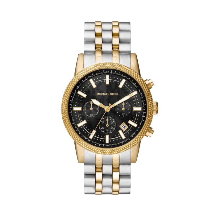 Michael Kors Men Oversized Hutton Two Tone Watch - Silver Gold