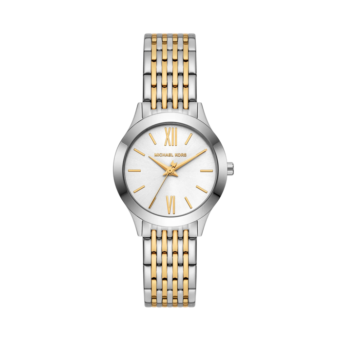 Michael Kors Women Mini Aspyn Two Tone Watch - Silver Gold
