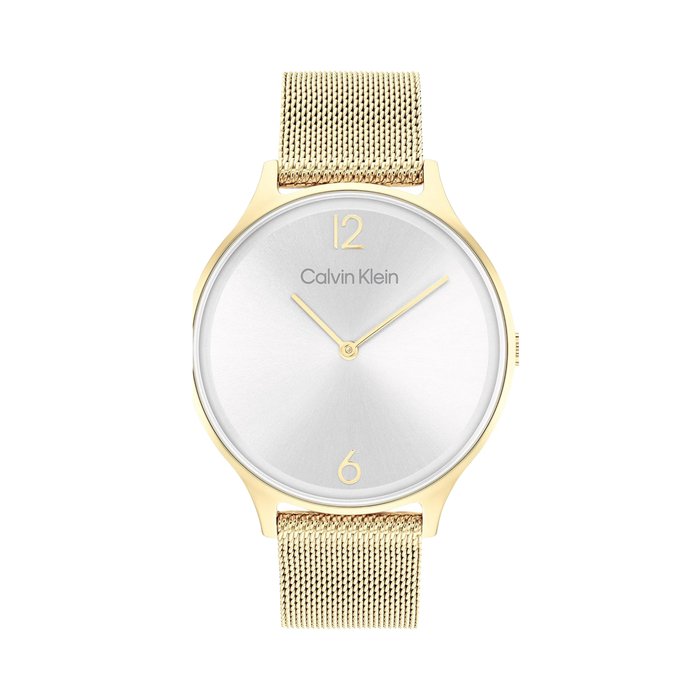 Calvin Klein Women Timeless Mesh Watch - White Gold