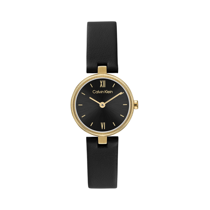 Calvin Klein Women Gleam Two Hand Quartz Watch - Black Shimmer