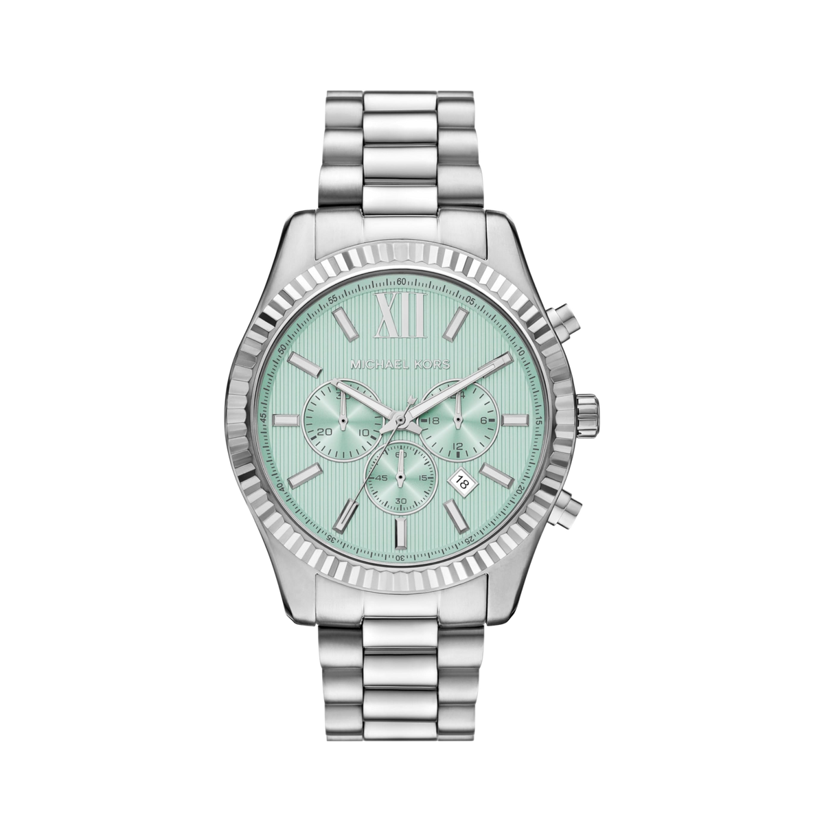 Michael Kors Men Lexington Stainless Steel Bracelet Watch - Silver Pistachio