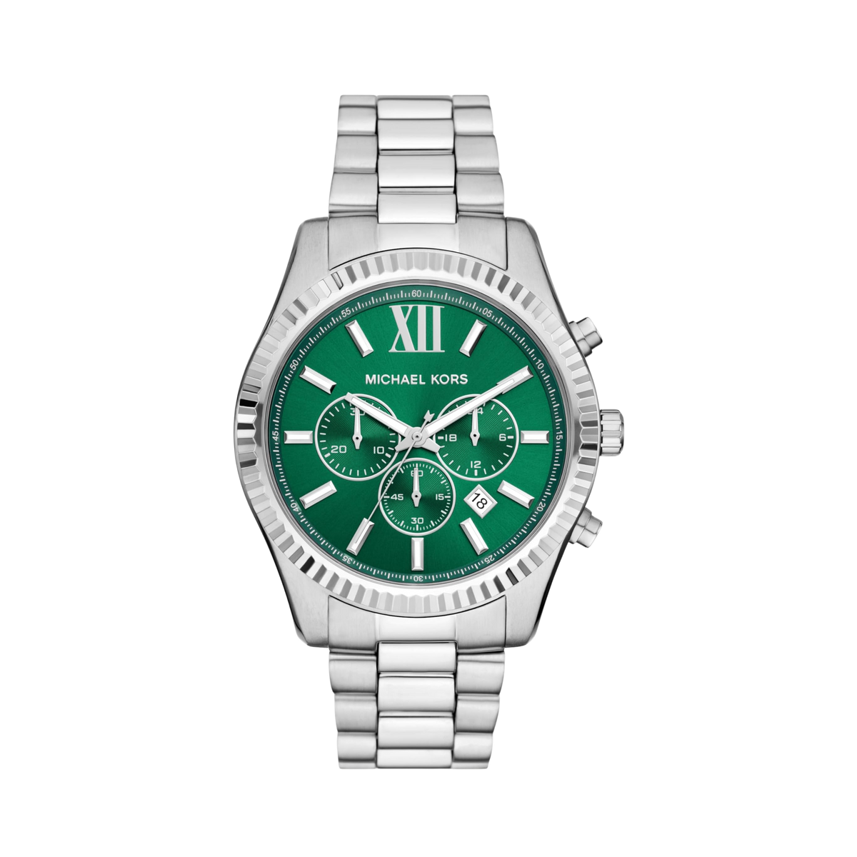 Michael Kors Men Lexington Stainless Steel Bracelet Watch - Silver Green