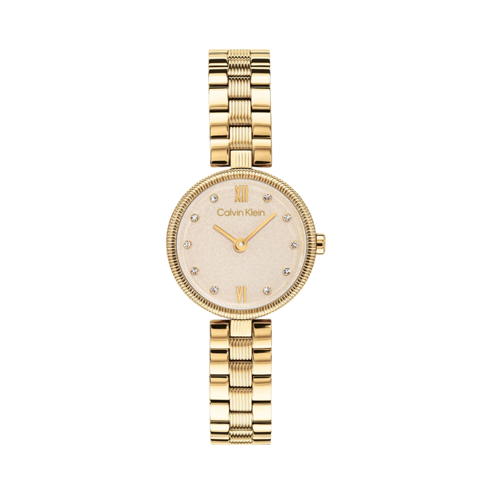 Calvin Klein Women Gleam Two Hand Quartz Watch - Gold Plated Shimmer