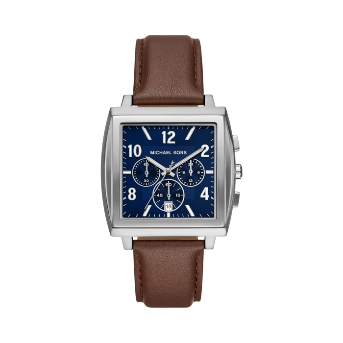 Michael Kors Men Rhys Chronograph Leather Watch - Brown