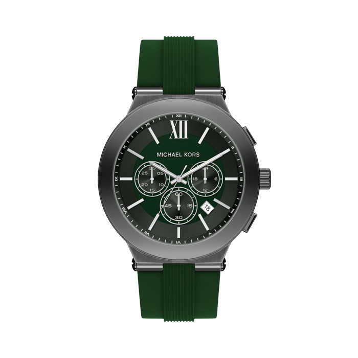 Michael Kors Men Billie Stainless Steel Or Silicone Watch - Gunmetal Green Chrono