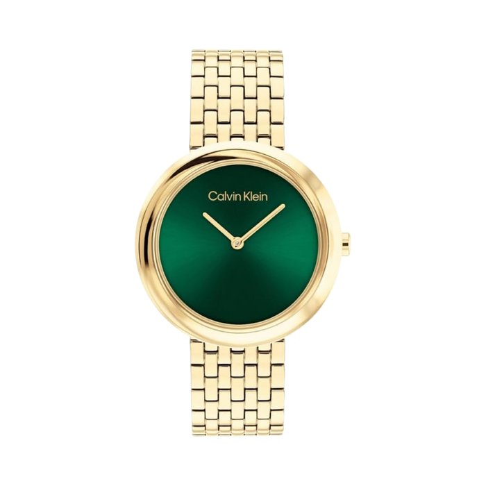 Calvin Klein Women Twisted Bezel Stainless Steel Watch - Green