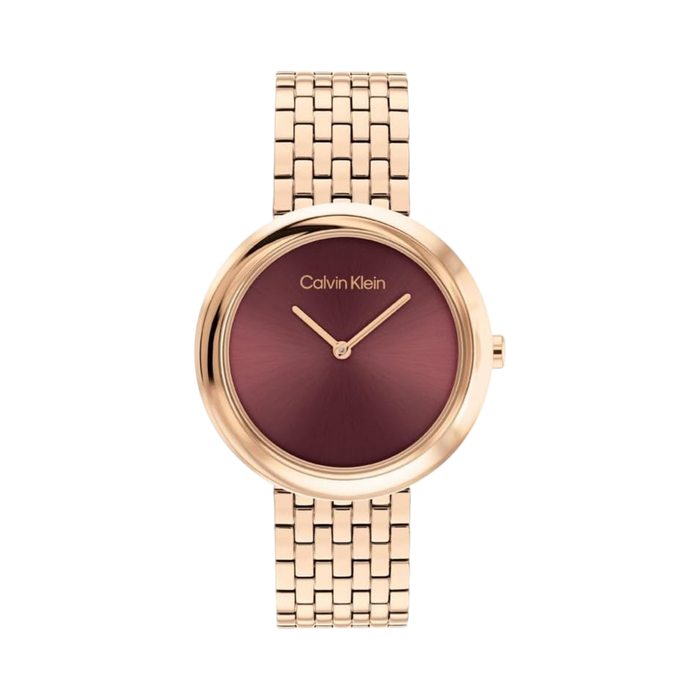 Calvin Klein Women Twisted Bezel Stainless Steel Watch - Mauve