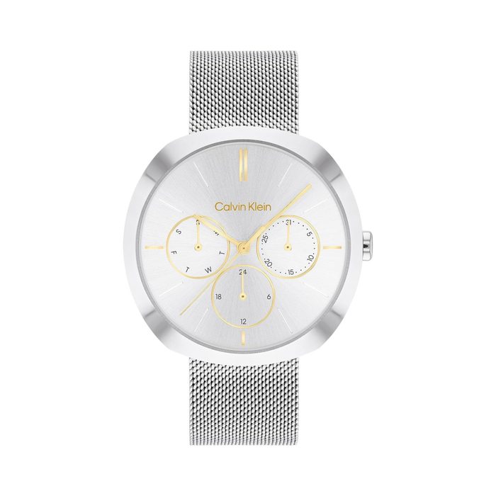 Calvin Klein Women Shape Quartz Multi Function Watch - Silver