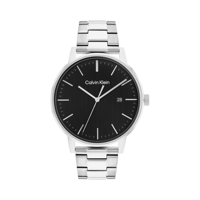 Calvin Klein Men Linked Watch - Silver Black