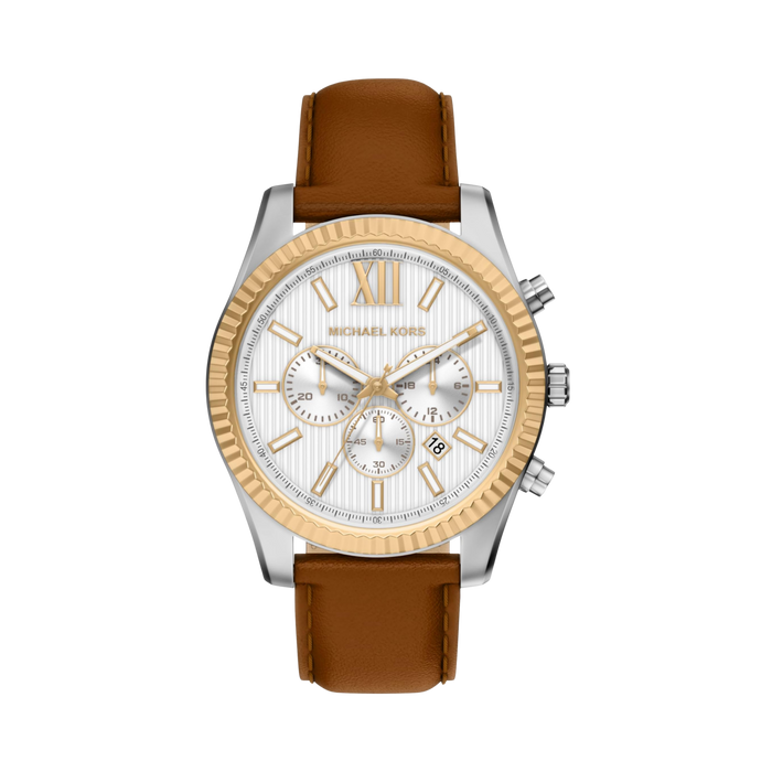 Michael Kors Men Lexington Leather Watch - Two Tone Brown