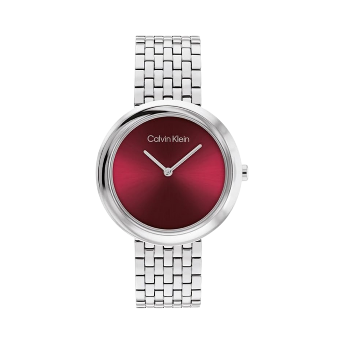 Calvin Klein Women Twisted Bezel Stainless Steel Watch - Silver