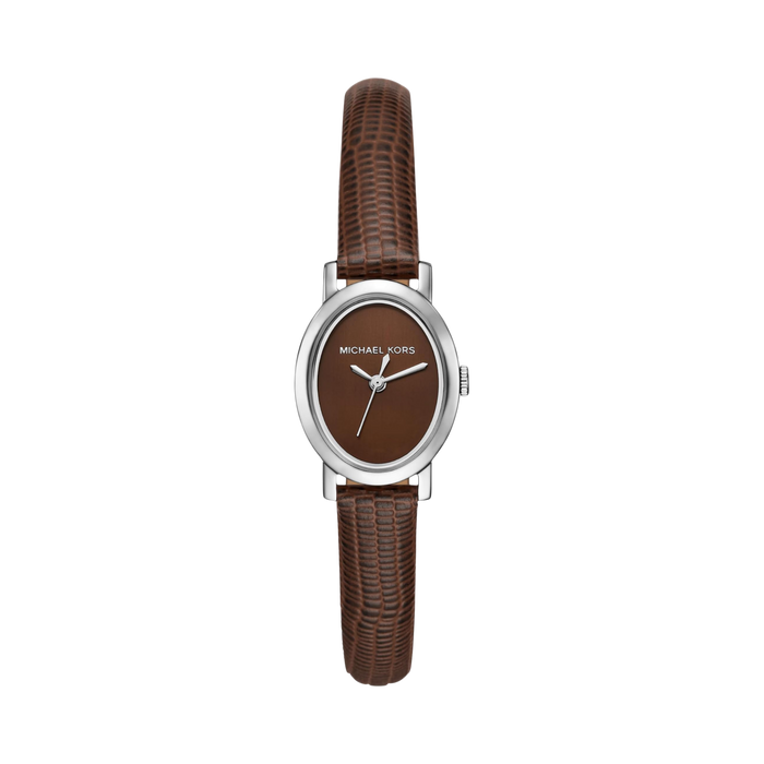 Michael Kors Women Maude Three Hand Leather Watch - Brown