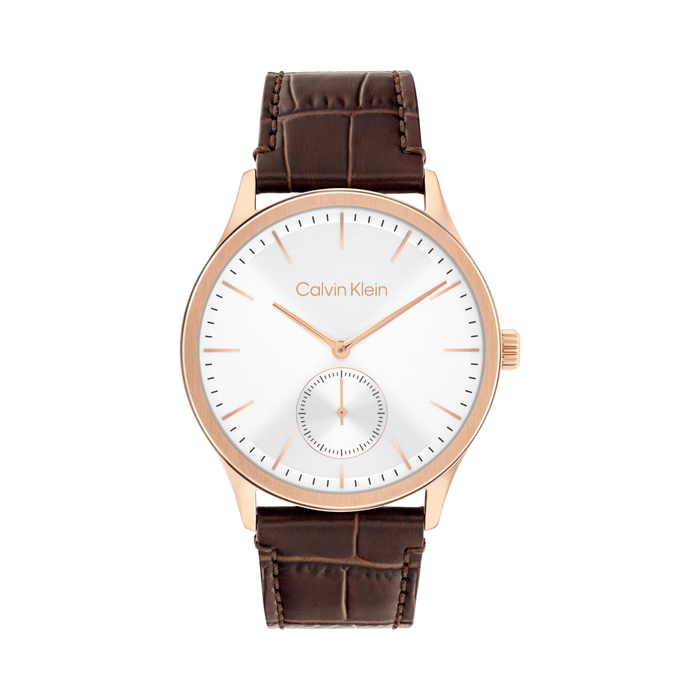 Calvin Klein Men Tailored Quartz Watch - Brown White