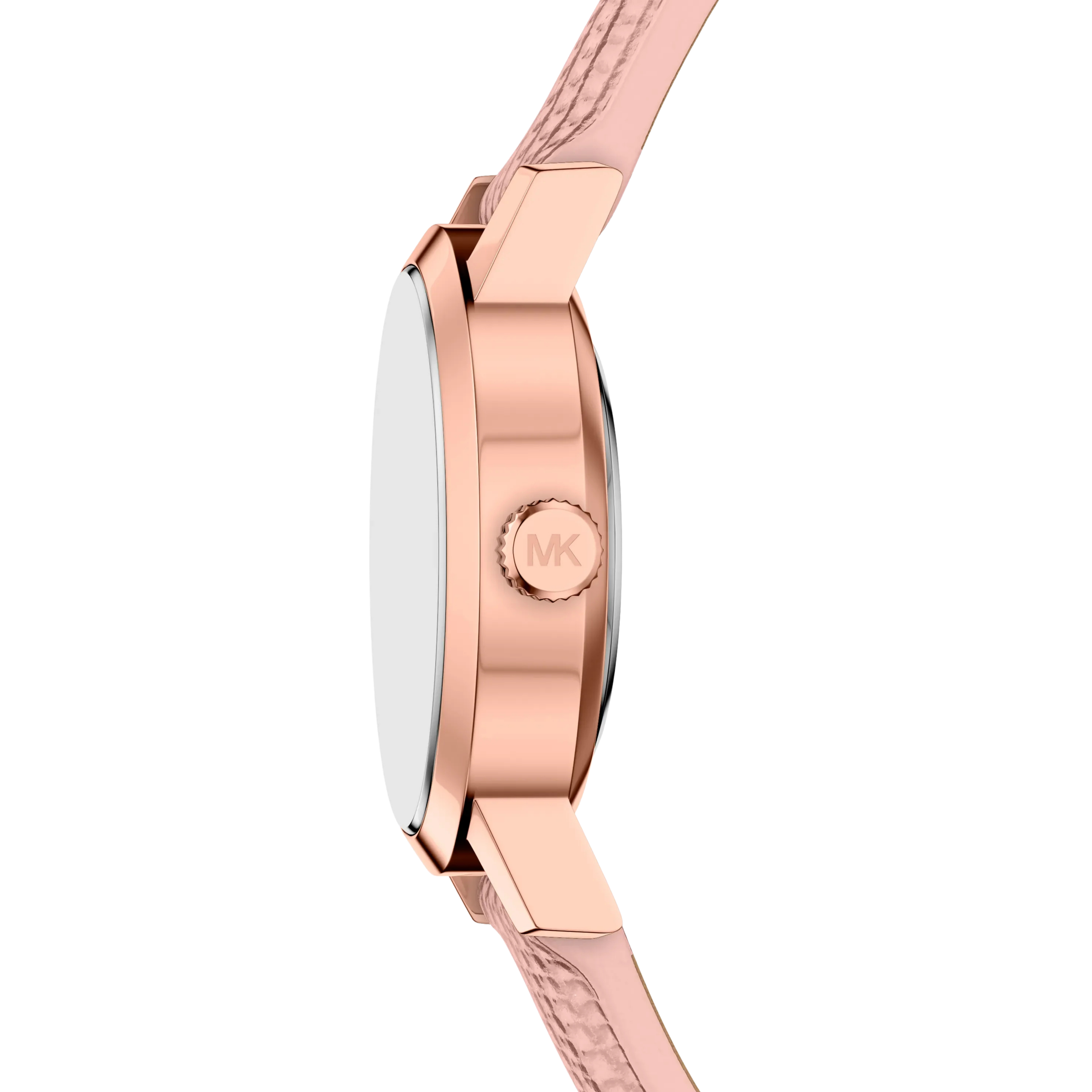 Michael Kors Women Petite Maude Rose Gold Tone and Lizard Embossed Leather Watch - Primrose