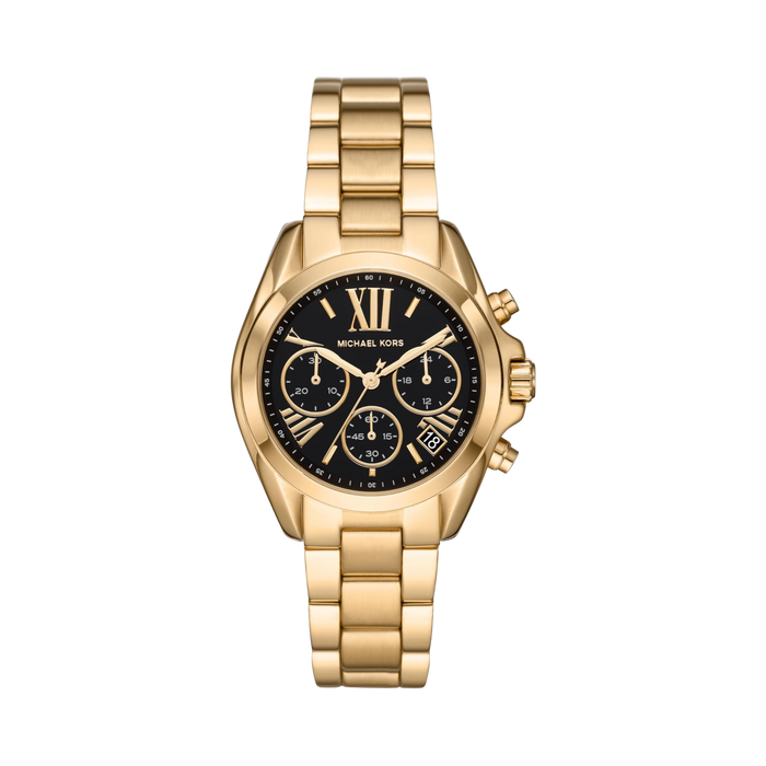 Michael Kors Women Bradshaw Stainless Steel Chronograph Watch - Gold Black