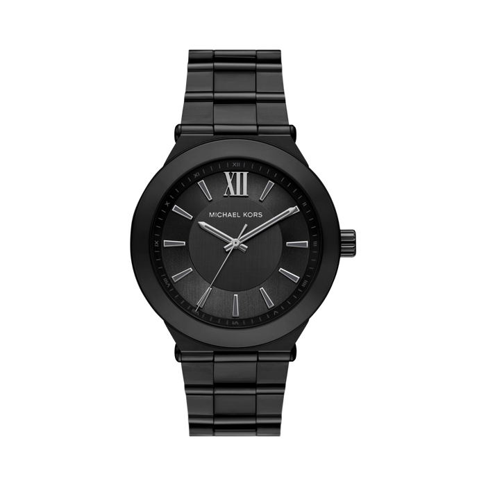 Michael Kors Men Billie Three Hand Stainless Steel Watch - Black