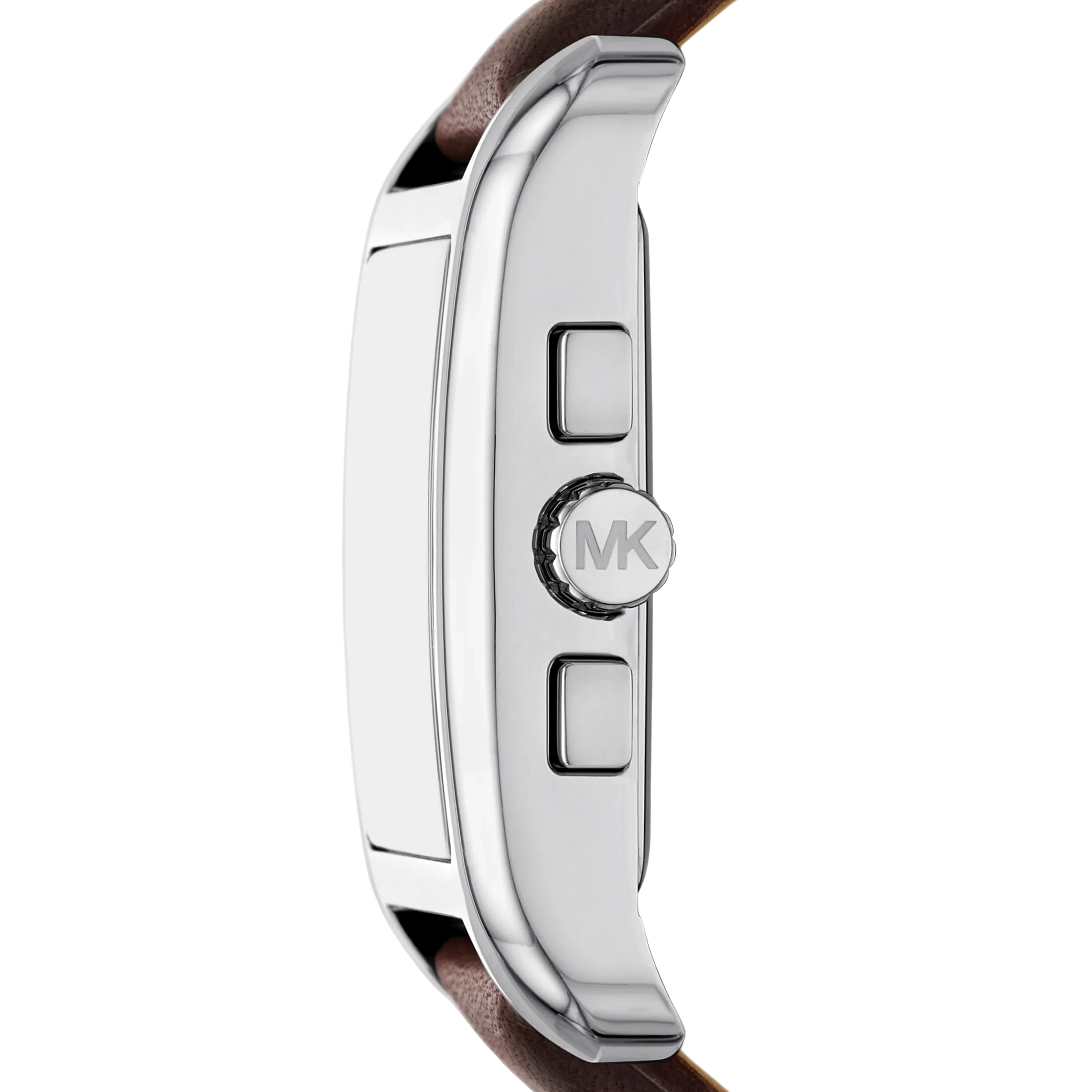 Michael Kors Women Monroe Silver Tone and Leather Watch - Silver Brown