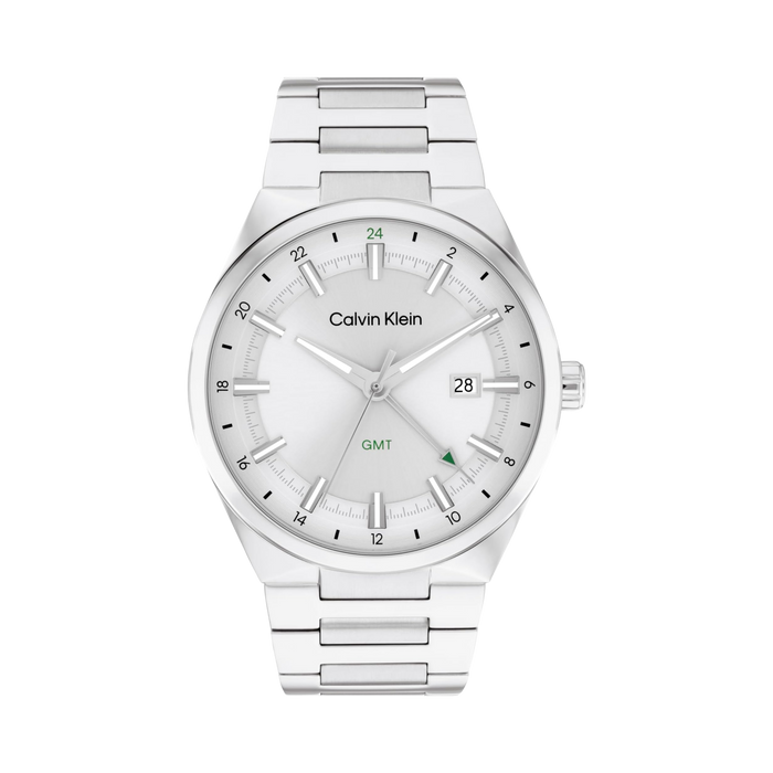 Calvin Klein Men Distinguish GMT Watch - Silver Grey