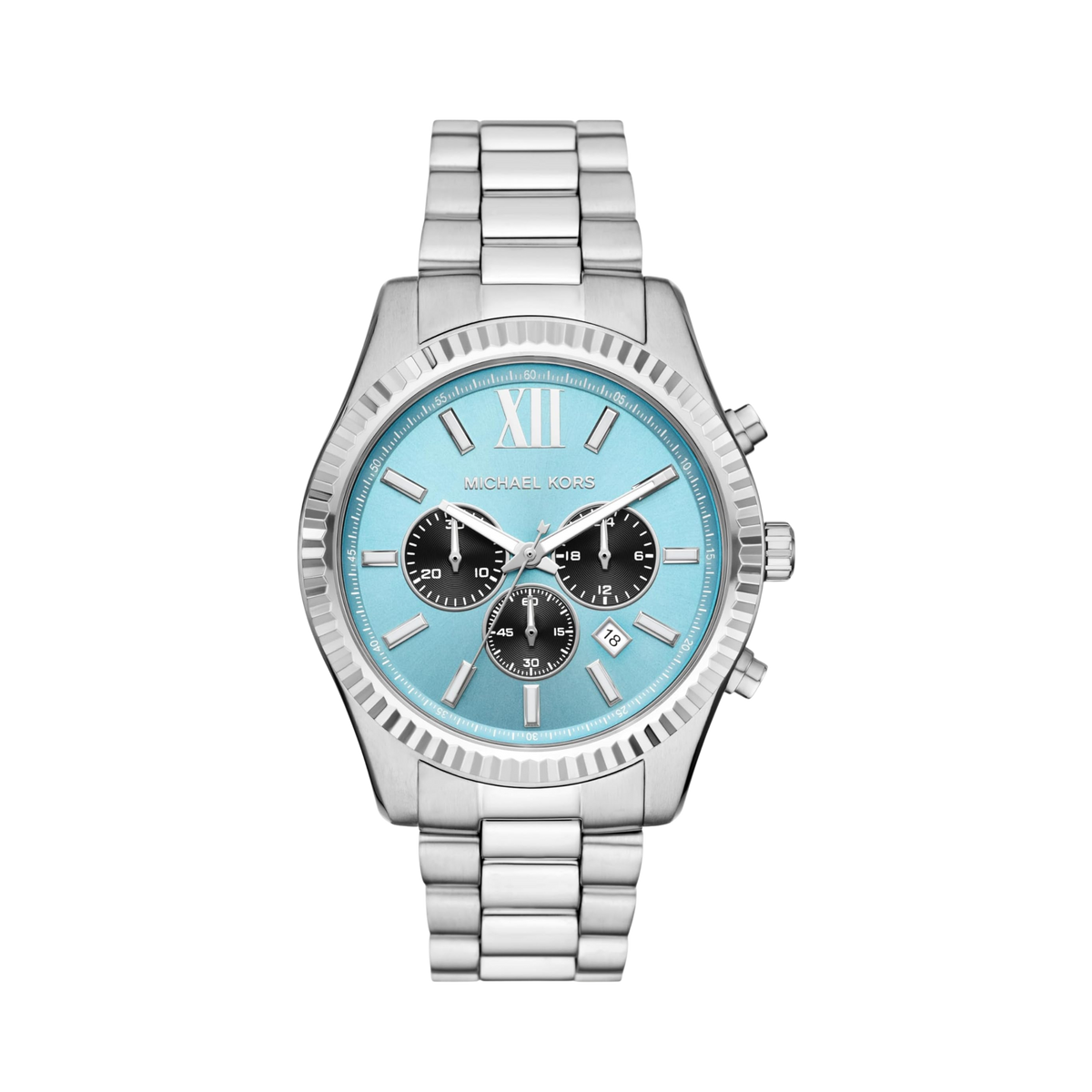Michael Kors Men Lexington Stainless Steel Bracelet Watch - Silver Blue