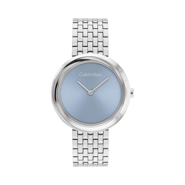 Calvin Klein Women Twisted Bezel Stainless Steel Watch - Blue