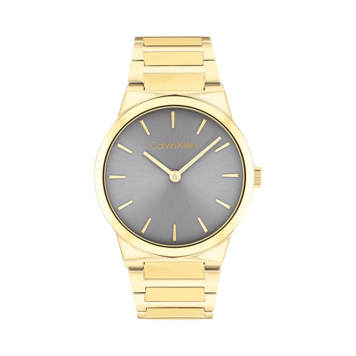 Calvin Klein Women Linear Elegance Watch - Gunmetal Gold