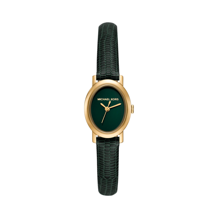 Michael Kors Women Maude Three Hand Leather Watch - Green