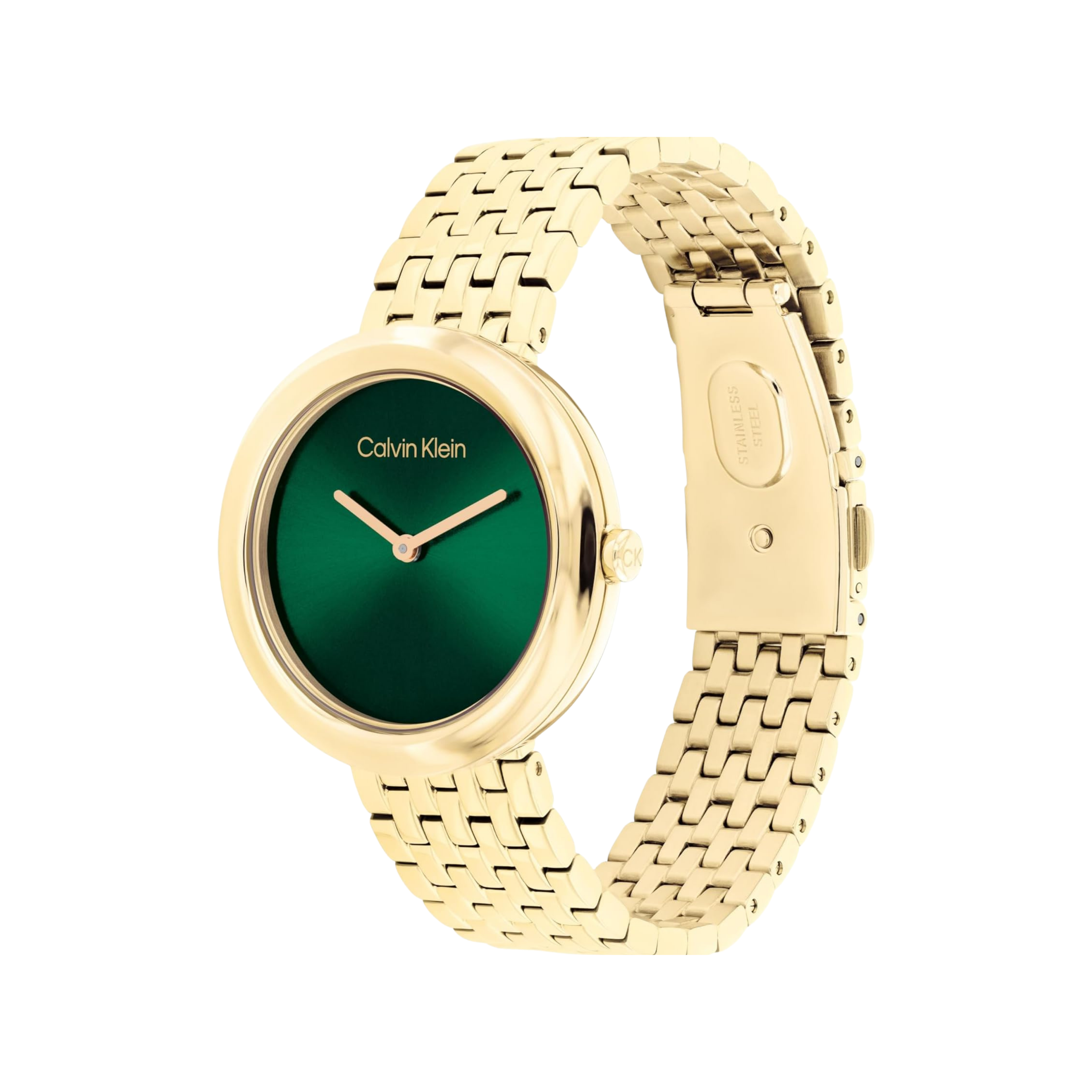 Calvin Klein Women Twisted Bezel Stainless Steel Watch - Green