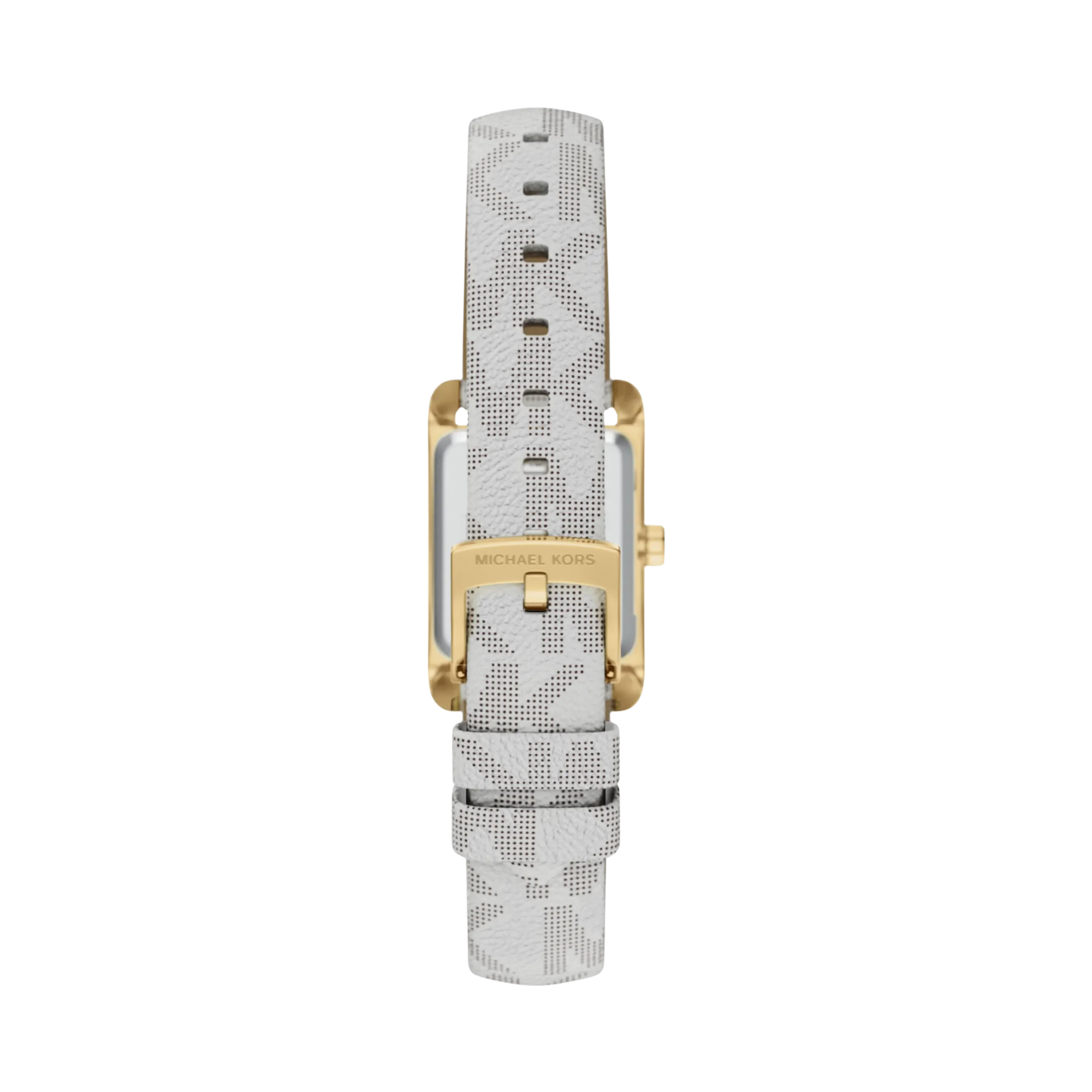 Michael Kors Women Mini Monroe Gold Tone and Logo Strap Watch - Gold White
