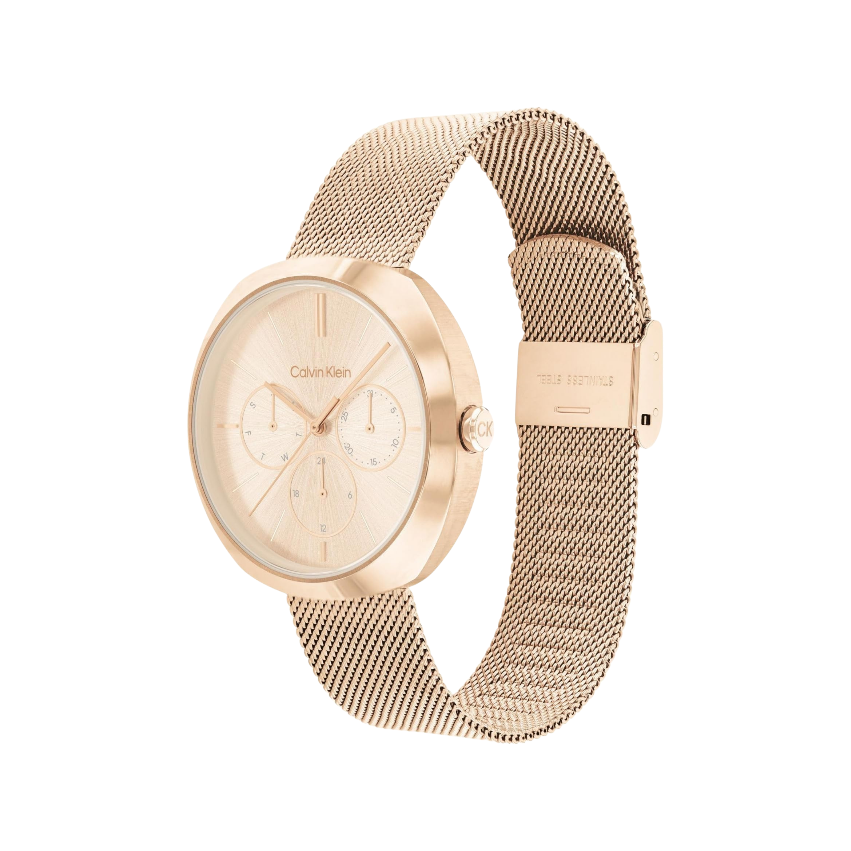Calvin Klein Women Shape Quartz Multi Function Watch - Carnation Gold